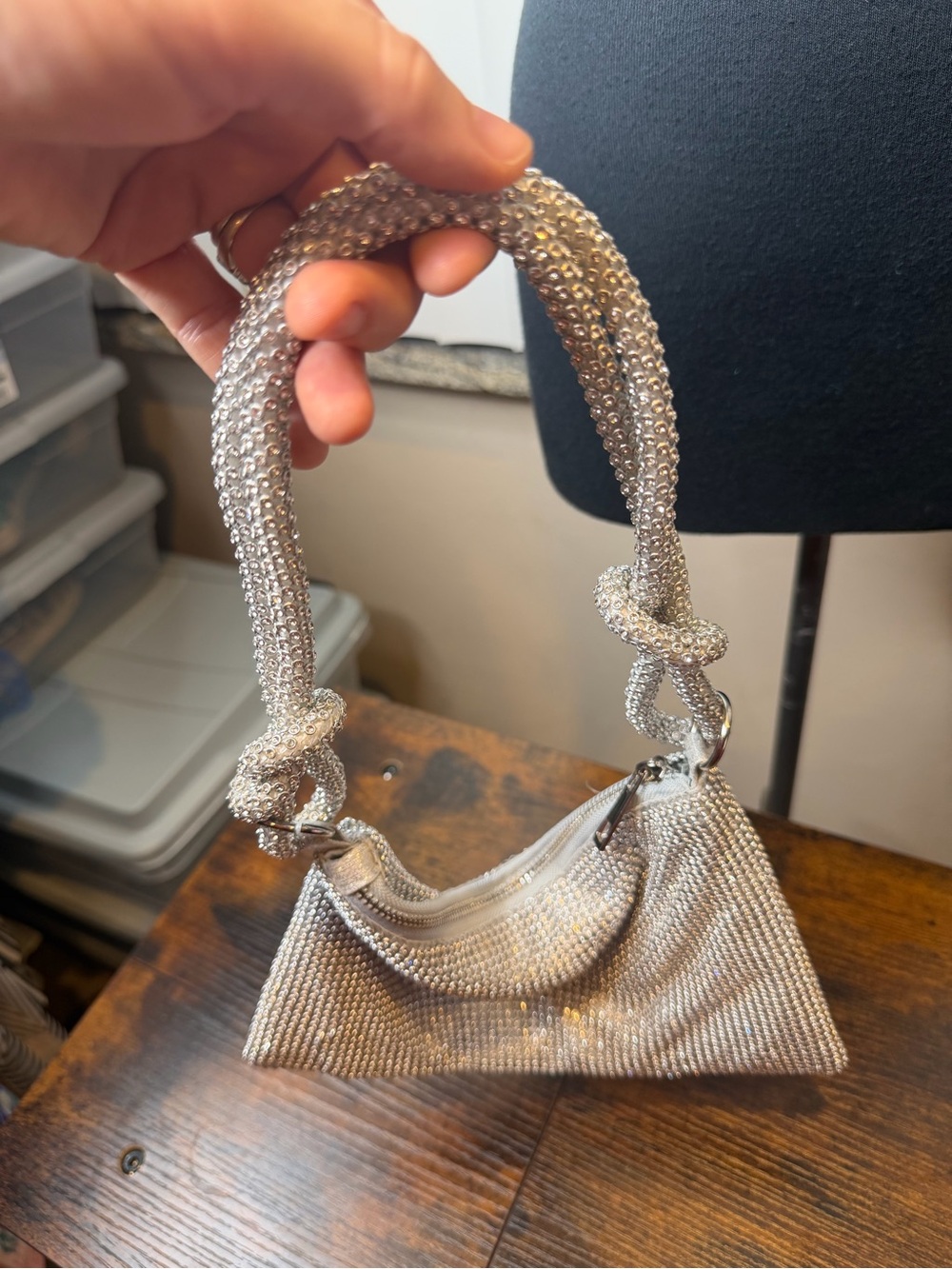 Rhinestone Evening Chic Crystal Sparkly Evening Purse Handbag Hobo Bag